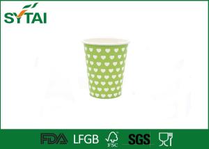 Wholesale Beverage Green Like Dotted Single Wall Paper Cups Disposable Love Printing from china suppliers