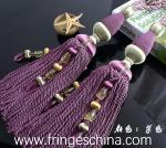 Delicate custom long tassel fringe trimming for curtain attractive tieback