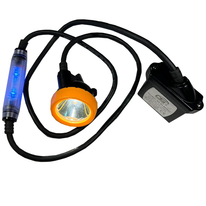 3.7V Underground Miners Cap Lamps 20000Lux Led Mining Cap Lighting For Mining With Blue Rear Light