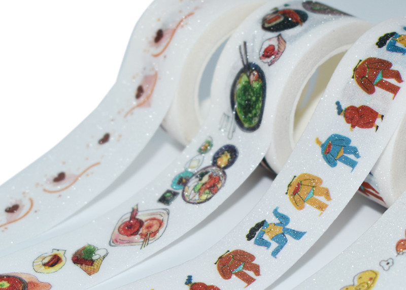 Custom Printed CMYK Waterproof Glitter Washi Tape Manufacturer