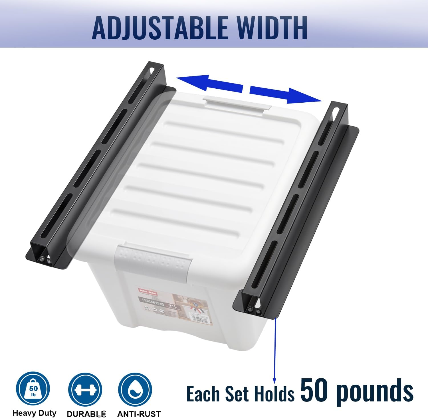 26" Garage Storage Tote Slide Overhead Ceiling Mount Storage Bins Rack Solution