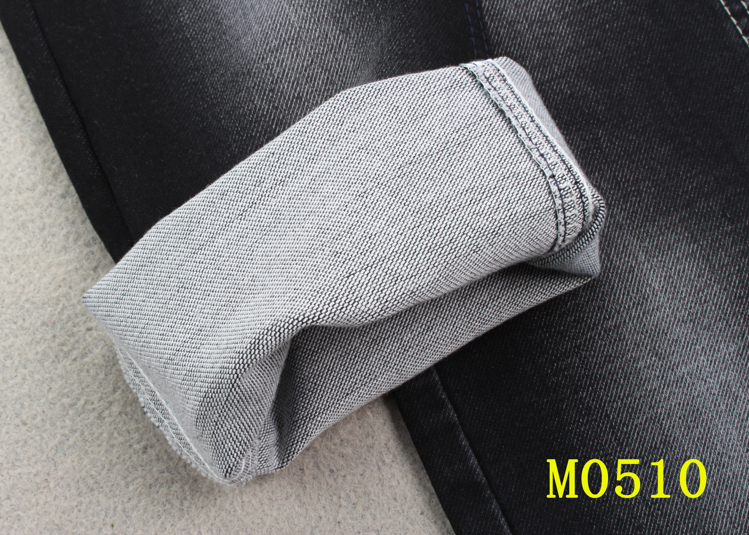 Double Layer Polyester Cotton Spandex Denim Fabric 11.6oz Mercerizing