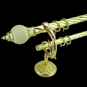 China Customized Twist Pipe Curtain Rods Cubicle Anodized Contracted Brass on sale