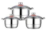 Wholesale TOP Seller Kitchen Silver 6 PCS Soup Pots Steamer Pot Deep Steaming