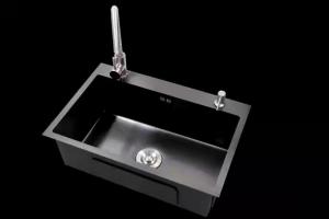 China 9'' Large SS304 Black Matt Kitchen Sink Rectangular Shaped on sale