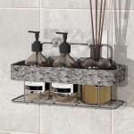 No Drilling Bathroom Storage Solution Wall Mounted Woven Basket Iron Wire Shower