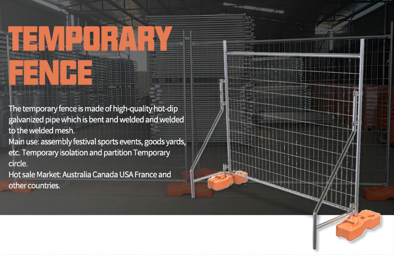 Corrosion Resistant Temporary Fencing Panel For Australia Market With UV 3-5 UV Treatment