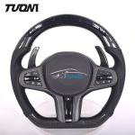 G20 G38 G28 G30 BMW Carbon Fiber Car Steering Wheel Black Perforated Leather LED
