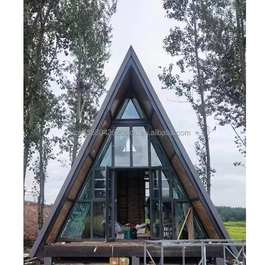 Modern Triangle Houses Kit Homes Modular House Container House A Frame Wooden Camper Hotel Home with Customized Color