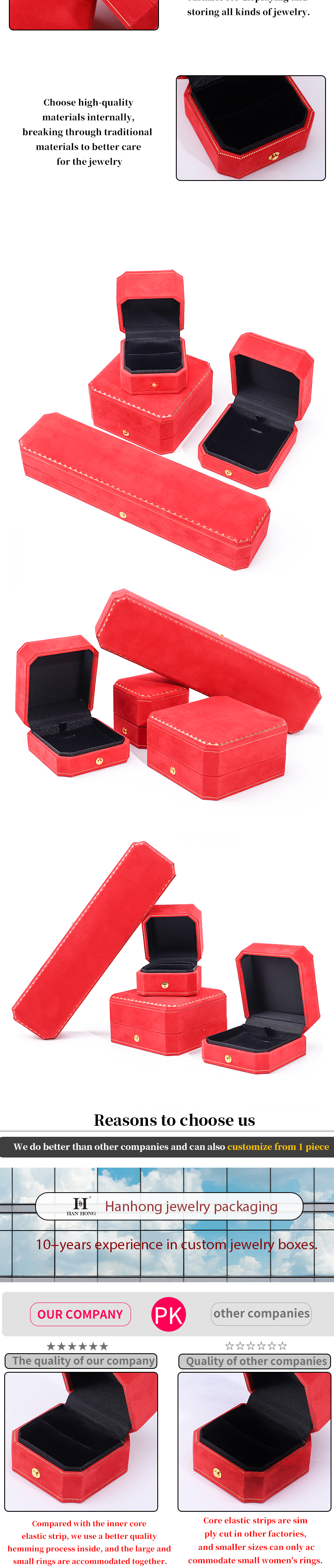 Custom Logo Jewelry Package in Red Velvet for Pendant Earrings Bracelet Necklace Ring