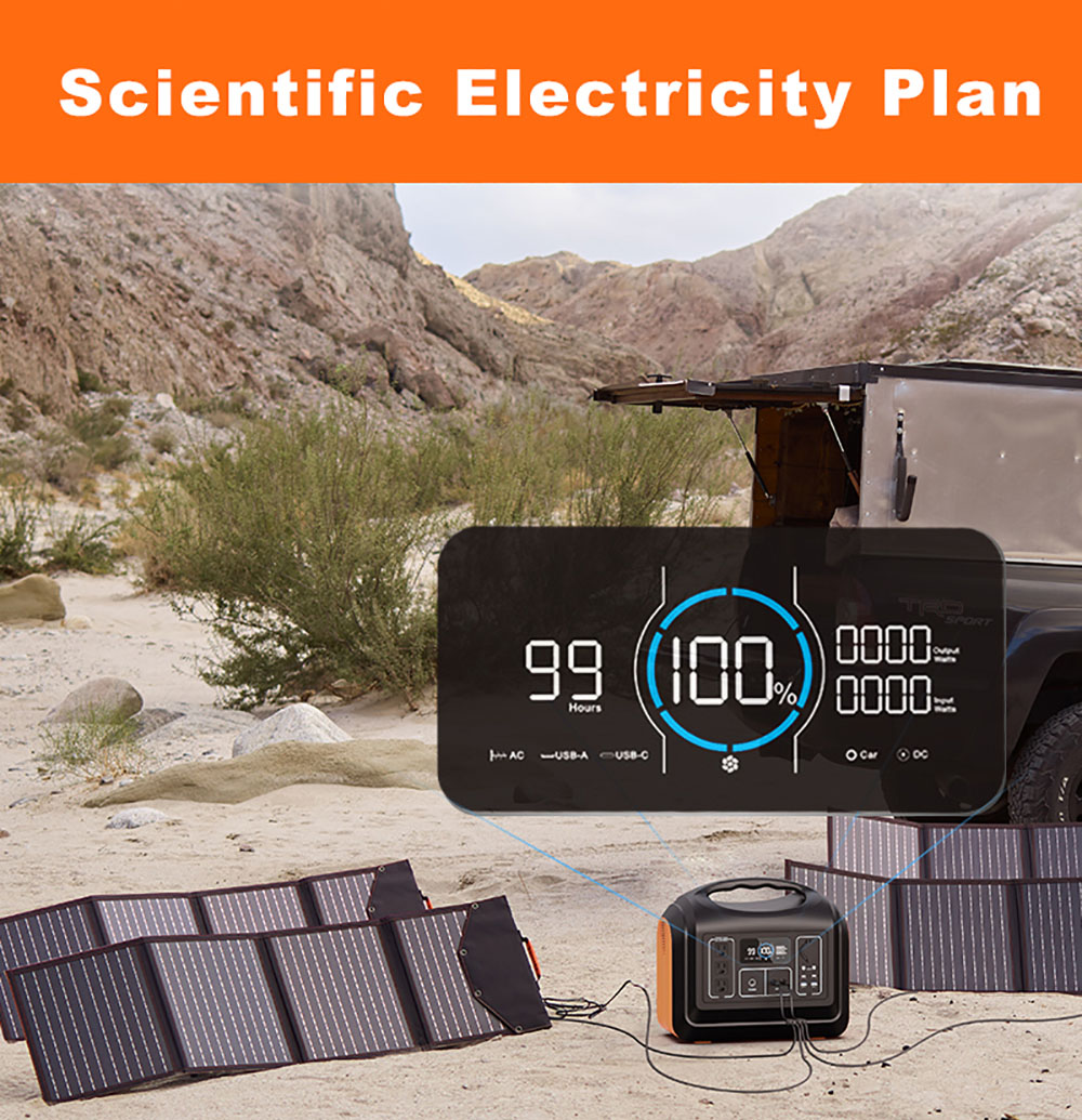 EU 1800W Outdoor Solar Portable Power Station For Camping With Panel