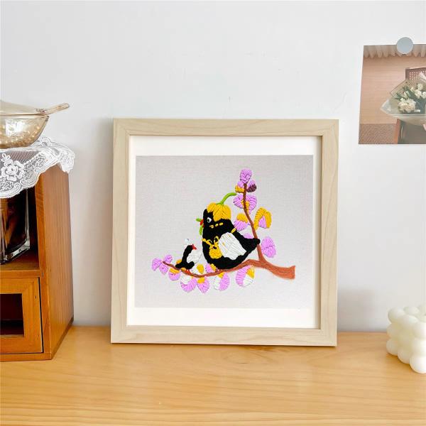 Milk Cotton And Wool Punch Needle DIY Crochet Kit Bird Decoration Painting For