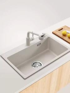 Wholesale White Composite Quartz Undermount Kitchen Sink 635mm Length Without Faucet from china suppliers