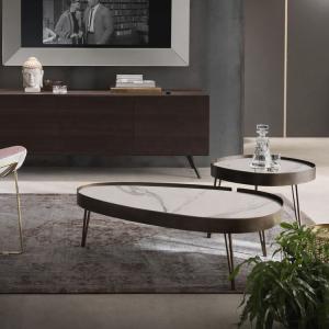 China 110cm Long Marble Coffee Table Set on sale