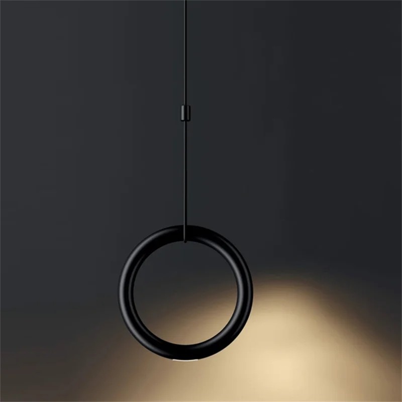 Italian Designer Metal Circular Ring Lamp Restaurant Bar Studio Creative Ring Pendant Lamp(WH-AP-598)