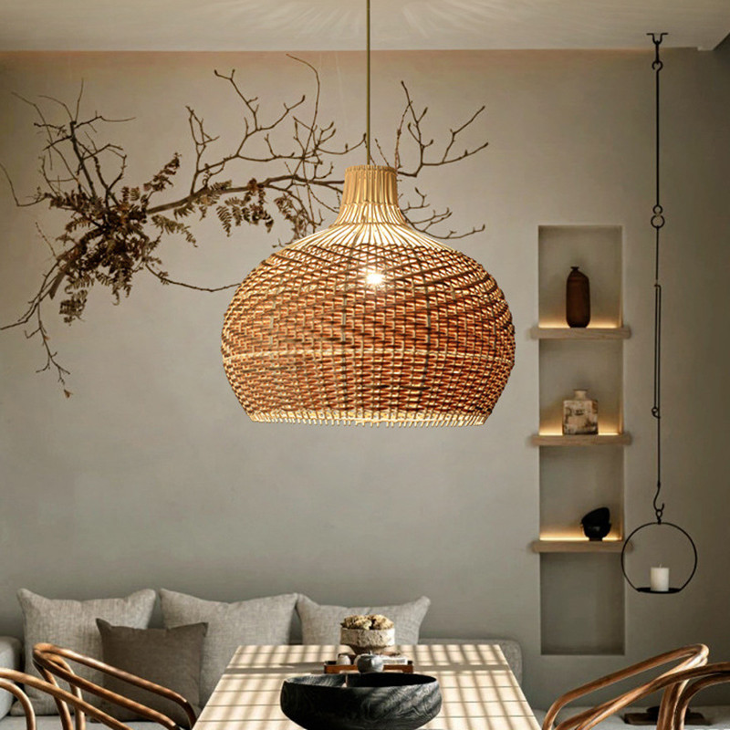 New Color Matching Rattan Lamp Vintage Pendant Light Fixtures Retro Hang lamp(WH-WP-68)