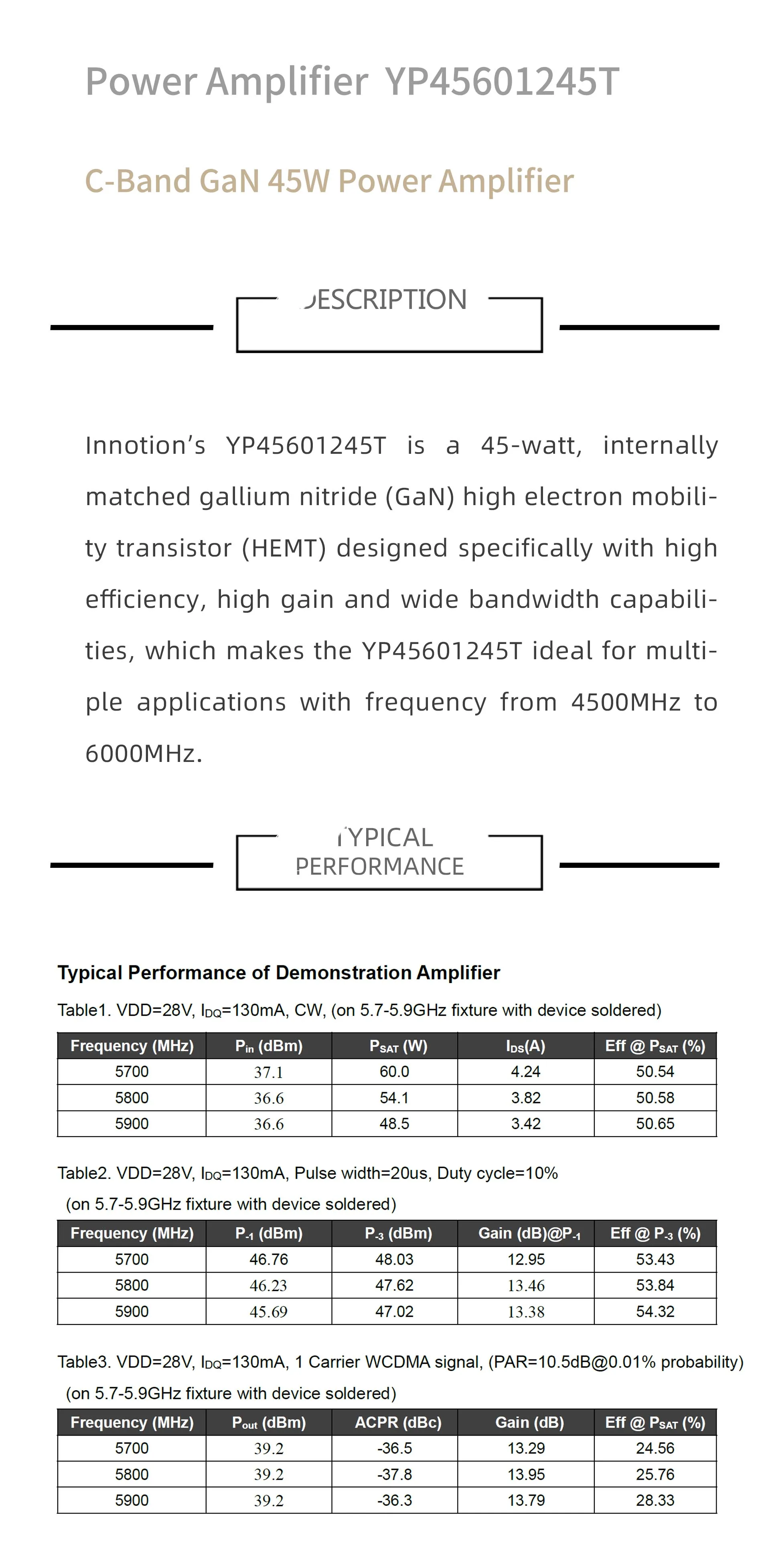 45W 4500-6000MHz PA Power Amplifier GaN High Gain Bluetooth Network Signal Extender