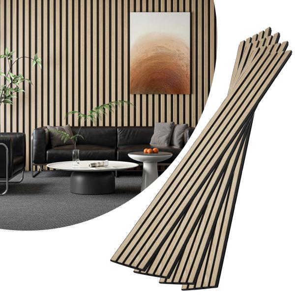 Wood Strip SoundAbsorbing Panel For Studio Living Room Wall Decor Veneer MDF