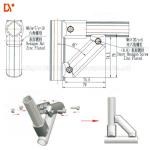 DYJ28-A09D 45 Degree Reinforced Aluminum Pipe Joint Od28mm ISO