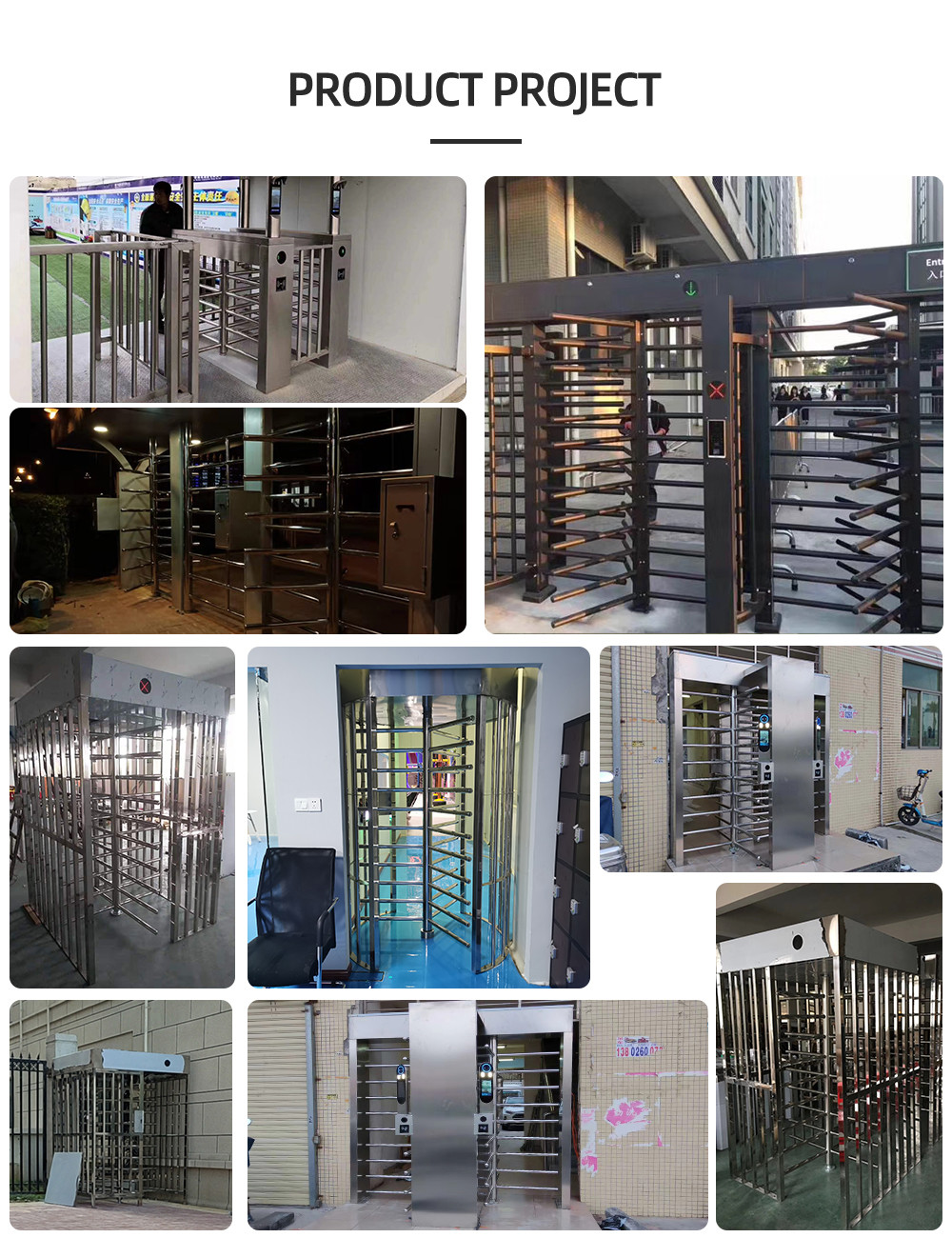 SS316 Width 650mm RFID Card Turnstile Passage Entry Exit Systems
