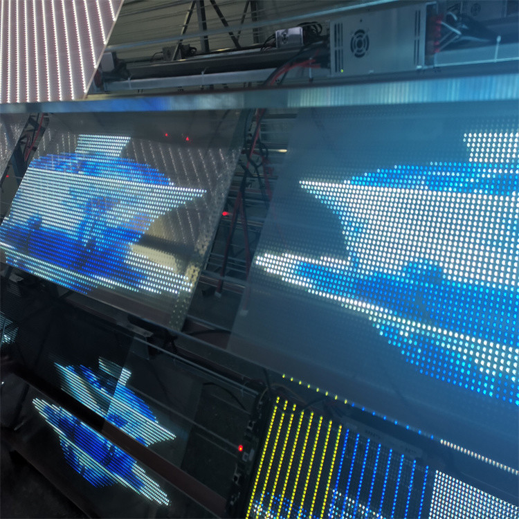 P8 DC5V Adhesive Wall Indoor Flexible LED Transparent Film Screen for Glass Display Media Facade Advertisement