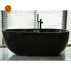 Wholesale Glossy Black Resin Solid Surface Soaking Tub Rectangle Shaped For Hospital from china suppliers