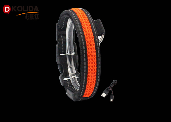 100% Nylon Webbing Safety Flashing USB Rechargeable LED Dog Collar And Leash