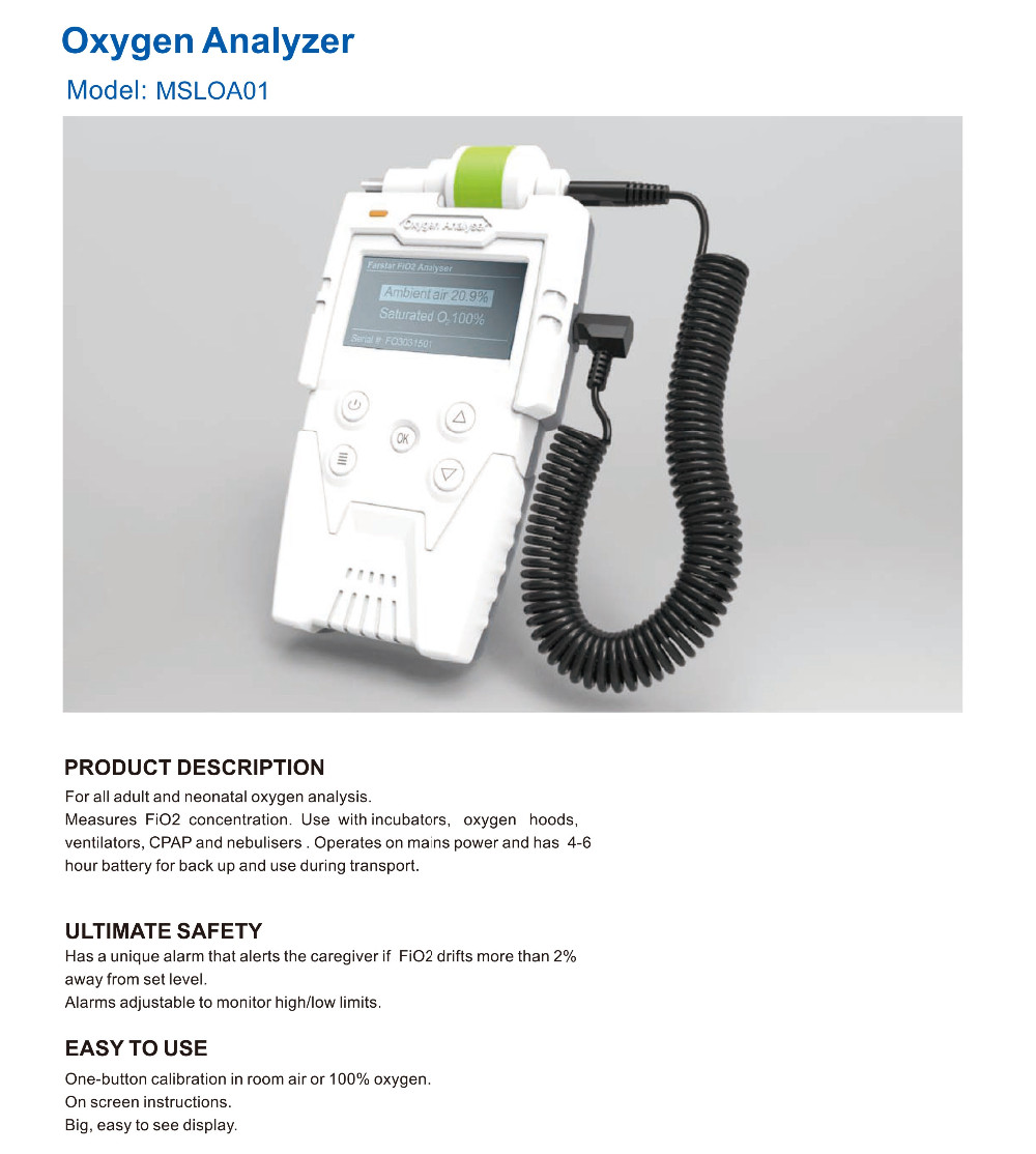 LATEST medical oxygen purity analyzer/Portable neonatal oxygen analyzer for adult or baby
