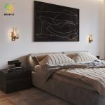Gold Metal Clear Crystal Wall Lamp Nordic Bedroom Ice Cube Decorative