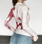 Custom Clothing Factory China Women'S Printed Cardigan Long Sleeved Casual Top