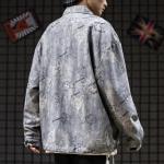 OEM ODM Light Yellow Washed Men Denim Jacket 100% Polyester