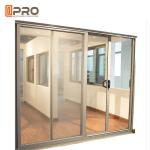 Aluminum Tempered Glass Entry Sliding Door Commercial Customized Size aluminium