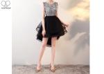 Top Sequin Short Length Prom Dresses Multi Color Back Hollow Sleeveless