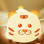 Cute Tiger Silicone Night Light LED Novelty Lamp 3 Level Dimmable Nursery