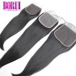 Natural Hairline Human Hair Lace Closure Preplucked Virgin Straight Style 5x5