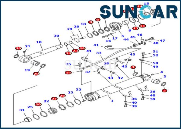 707-99-68660 Arm Repair Seal Kit Hydraulic Cylinder For PC750SE-7 PC800-7