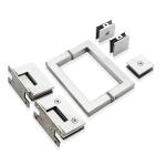 Open Style Hinge Glass Door Square Handle Kit for Whole Set Stainless Steel