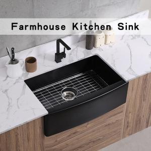 Wholesale Farmhouse Apron Front Kitchen Sink Ceramic 30In Single Bowl Kitchen Sink Matte Black from china suppliers