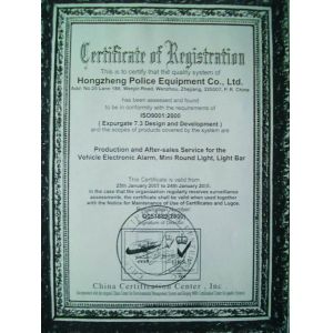 Wenzhou Hongzheng Police Equipment Co.,Ltd Certifications