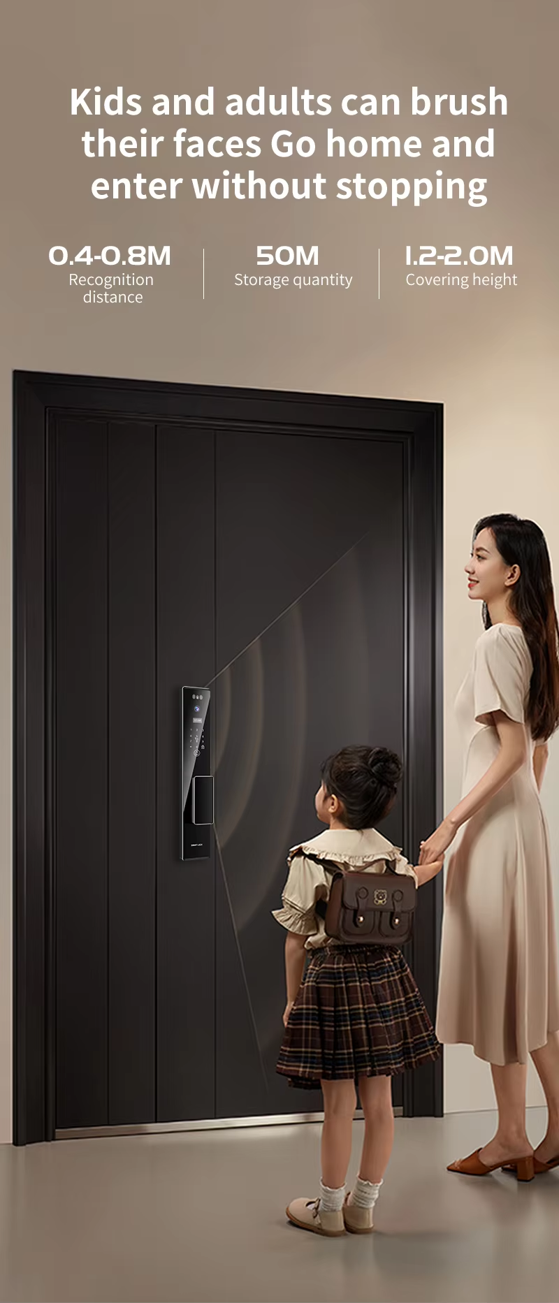 S555 Face ID Recognition Door Lock with Card Key Code Palm Tuya Wifi App for Unlock