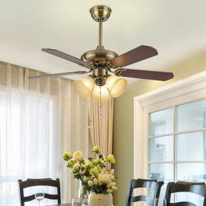 China Remote Control Fan Light Glass Lampshade Modern Dinning Room Bedroom Wooden fan with light(WH-CLL-08) on sale
