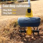 21v Cordless Tiller Cultivator, 300 RMP Tiller Has Battery Capacity Display