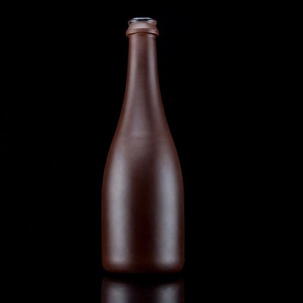 500ml Champagne Bottle With Matte Finish Unique Design Copper Coated Glass