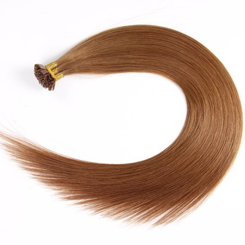 Double Drawn Silky Straight 100% Brazilian Human Hair Flat Tip Hair Extension