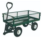 Green Four Wheel Garden Wagon Cart For Heavy Duty 300kg Load Capacity Transport
