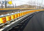 Korea ETI KSI Type Bend Safety Roller Barriers , Metal Beam Crash Barrier
