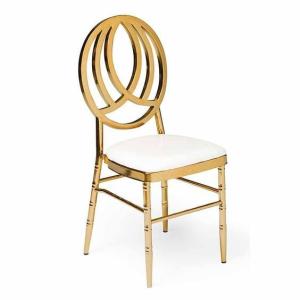 Wholesale Apartment Golden Chiavari Chairs Gold Chiavari Chairs With White Cushion from china suppliers
