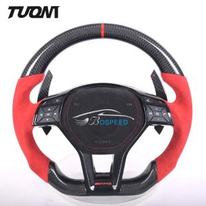 Wholesale Mercedes W172 W204 C43 AMG Steering Wheel Custom Carbon Fiber Red Alcantara from china suppliers