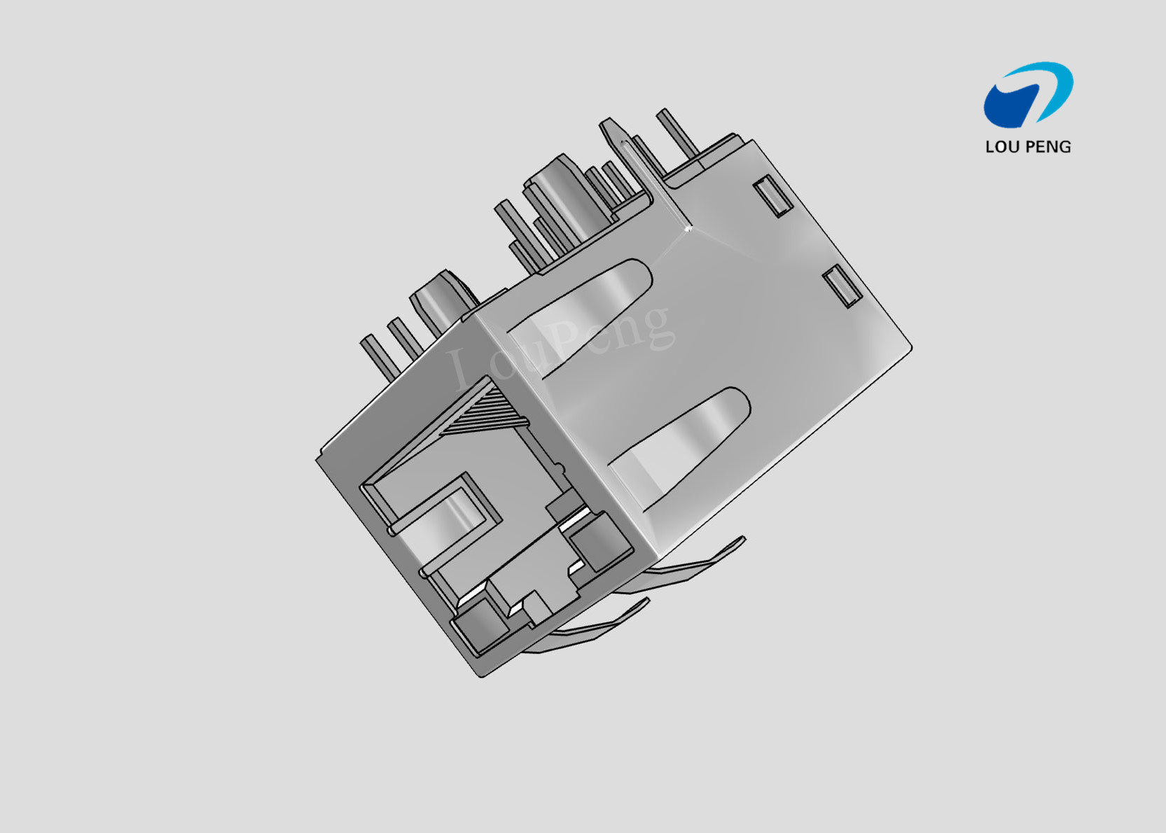 Industrial RJ45 Mag Jack, RJ45 Connectors, RJ45 with Integrated Magnetics, Single Port, Port Matrix Configuration 1 x 1