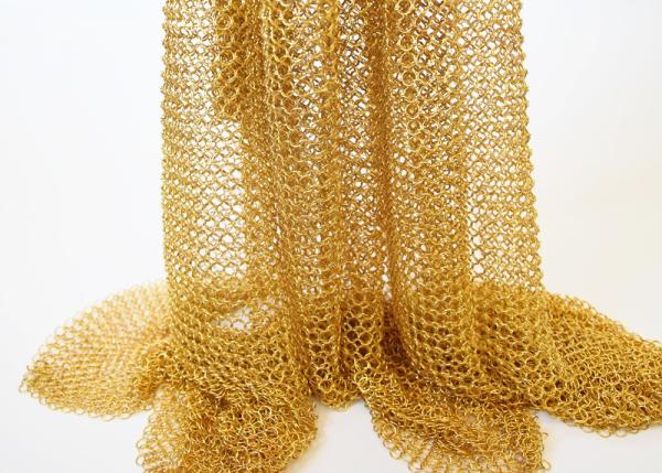 Chain Mail Weave Round Rings Metal Mesh Curtain Interior Design For Light